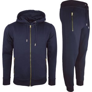 Gold Zip Navy Tracksuit-0