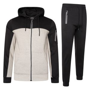 Mens Reflective Zip Fleece Tracksuit-0